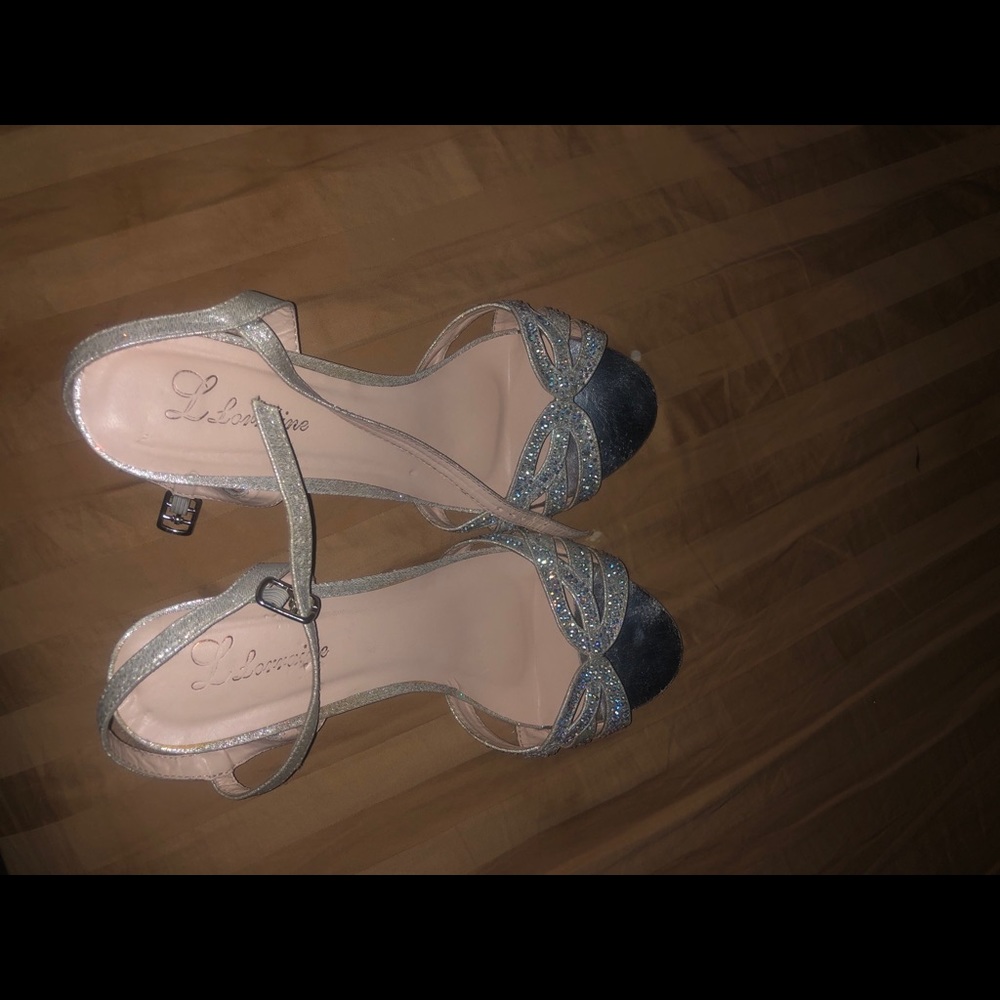 Sparkly Open-Toed Heels